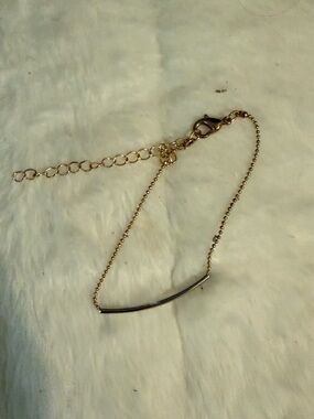 Gold Minimal Curved Bar Bracelet for Women